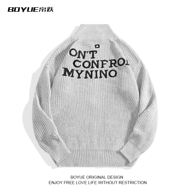 BOYUE帛跃刺绣毛衣开衫外套潮男