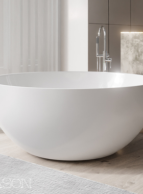 魅生独立式简约双层亚克力圆形浴缸 薄边一体网红民宿独立式浴盆