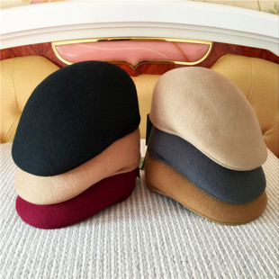 纯羊毛昵毡帽秋冬款男帽女帽前进帽蓓蕾帽鸭舌保暖休闲毡帽子