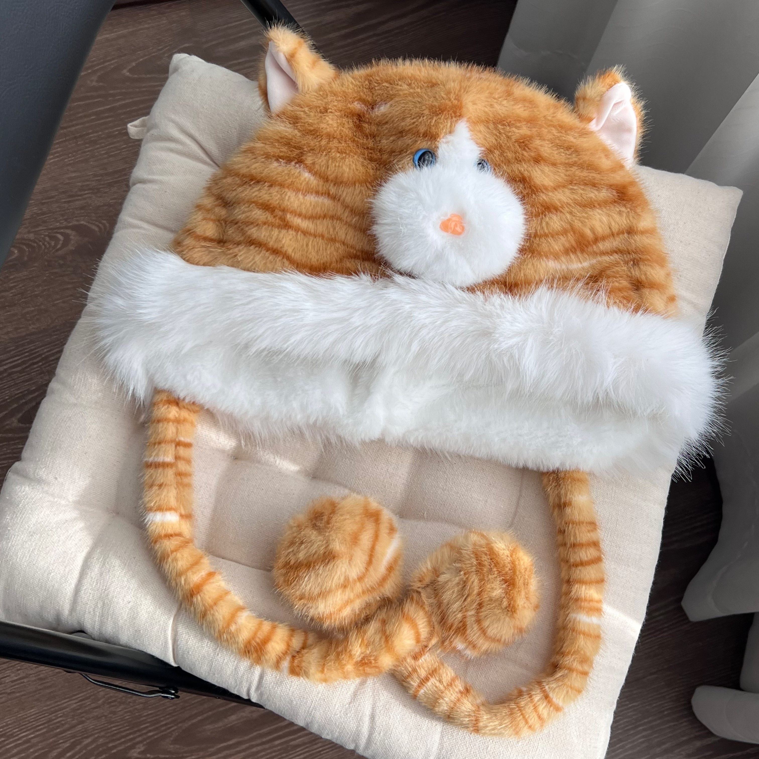 橘猫毛绒帽子保暖防寒护耳雷锋帽