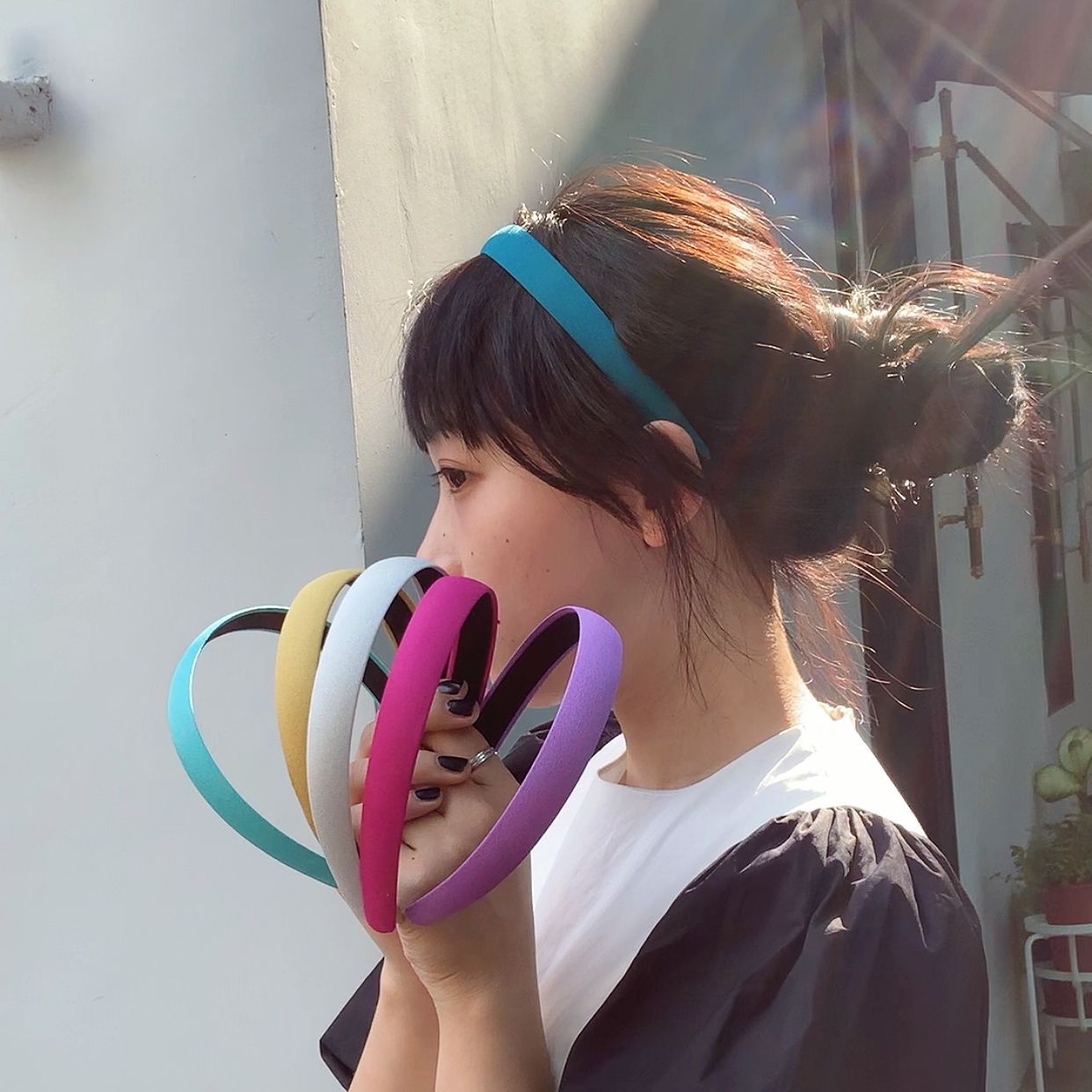 仙女美貌百搭基础款显白纯色发卡