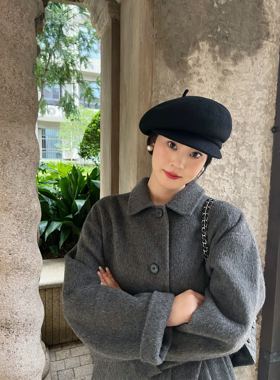 人间富贵花～fever同款高品质澳毛面料显脸小羊毛呢报童帽贝雷帽