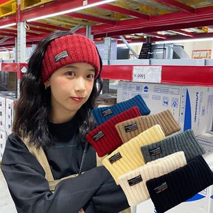 UncleYao 秋冬加厚保暖宽边显脸小毛线针织发带 高发际线星人fu音