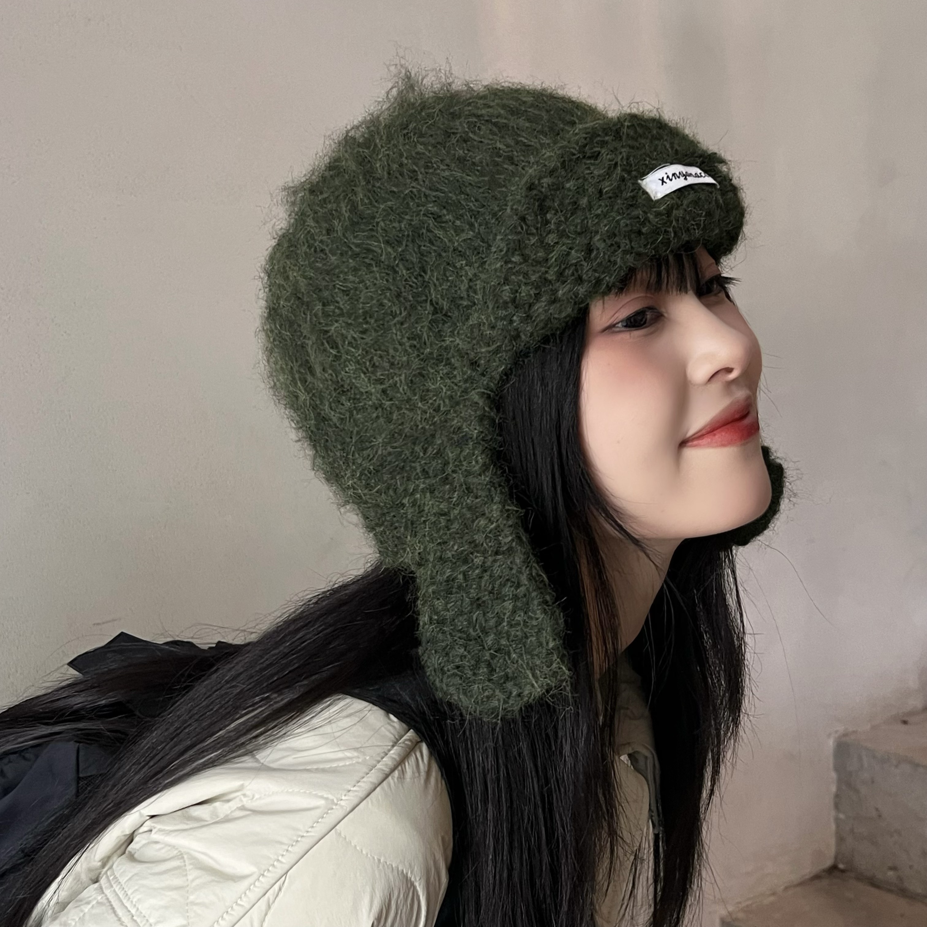 下雪日记~冬季加厚保暖羊毛混纺拉绒护耳毛线帽飞行帽针织雷锋帽