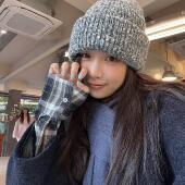 冬日午后～高品质层次感大肚纱针织帽子保暖百搭大头围卷边毛线帽