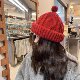 新年新气象～可爱显脸小宽边麻花奶嘴帽子秋冬百搭显白红色毛线帽
