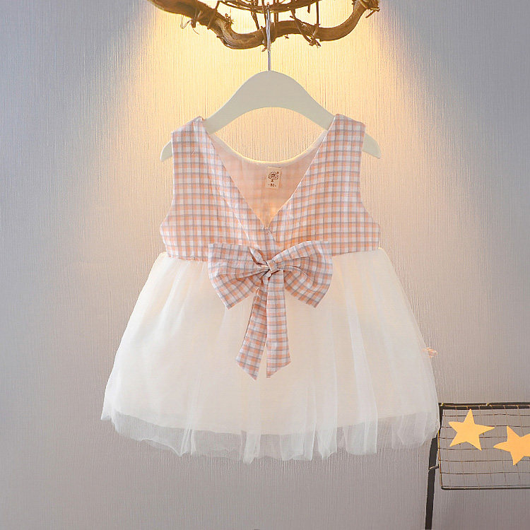 无袖公主裙0-1-2-3岁女宝宝背心连衣裙夏装蓬蓬裙新款女童网纱裙