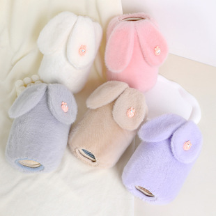 加厚仿兔毛可爱卡通成人短款办公袖套学生女童羽绒服防脏套袖女冬