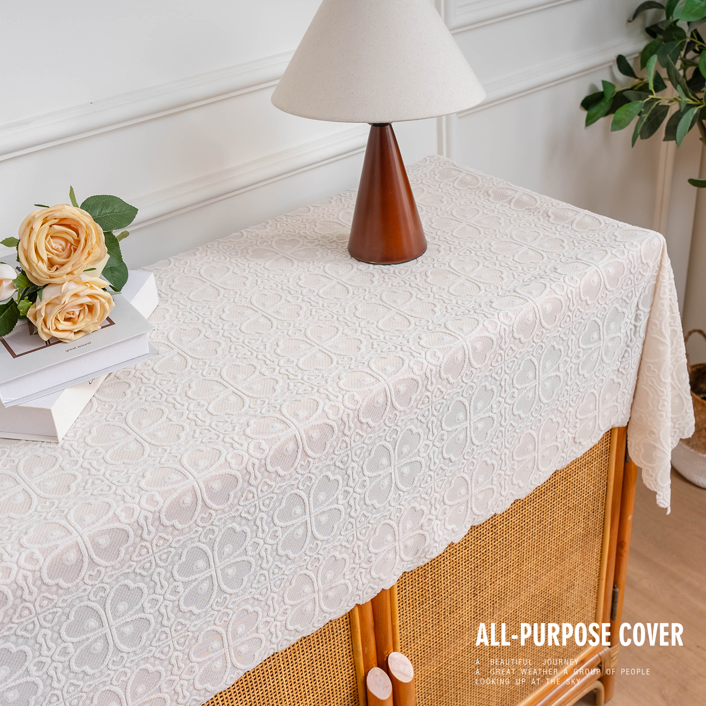 美式桌布防尘蕾丝桌旗纱方形餐桌电视柜茶几台布轻奢法式浪漫盖巾