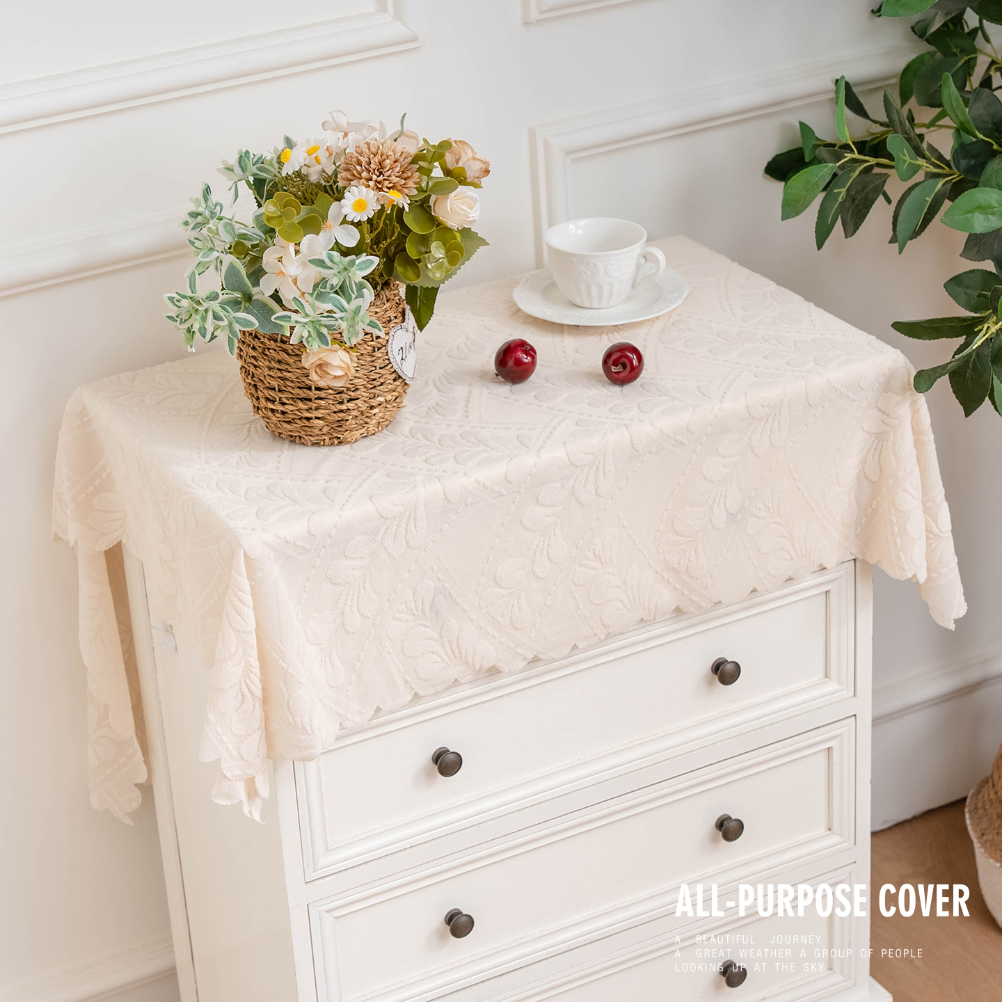 美式桌布防尘蕾丝桌布纱方形餐桌电视柜茶几台布轻奢法式浪漫盖巾