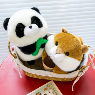花花熊猫公仔抱枕萌兰大熊猫玩偶毛绒玩具布娃娃纪念品礼物工厂女