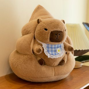 创意水豚粑粑公仔毛绒玩具大便窝卡皮巴拉玩偶恶搞沙雕头套礼物女