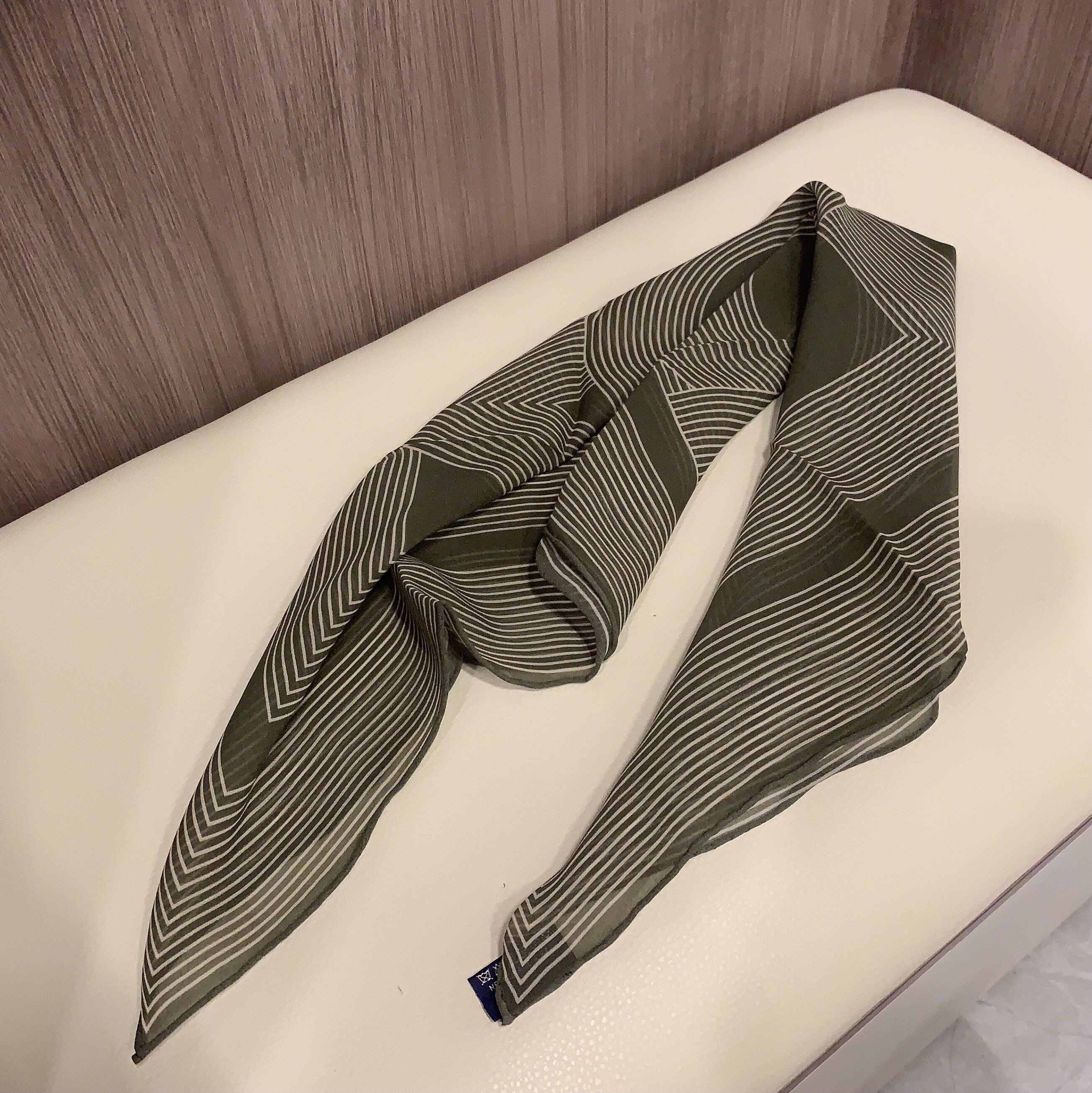 春夏北欧条纹丝巾 100%桑蚕丝乔其纱亲子方巾女63CM