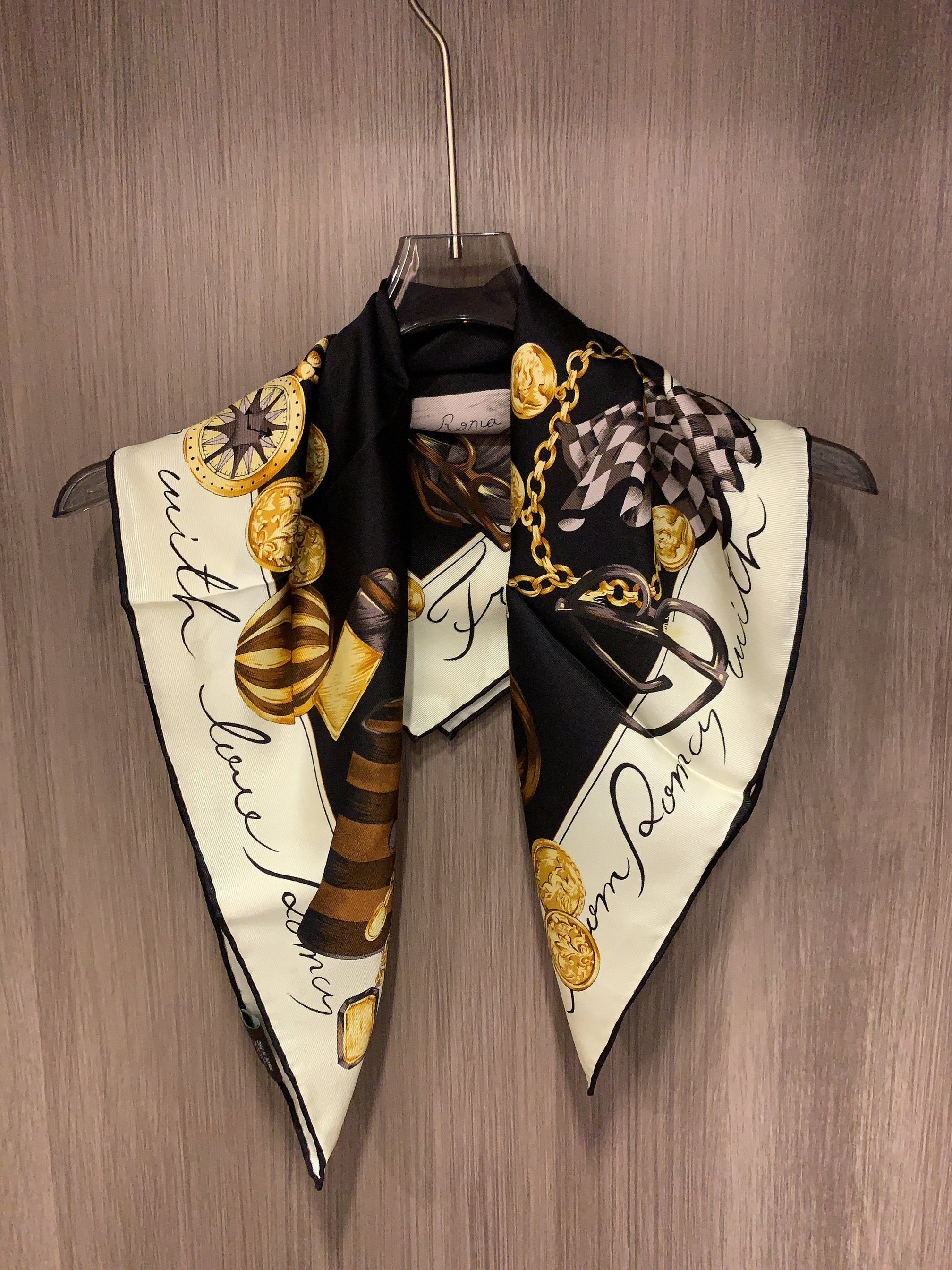 中古箱包意罗绸 双面异色22姆米真丝丝巾女 100%桑蚕丝63CM方巾