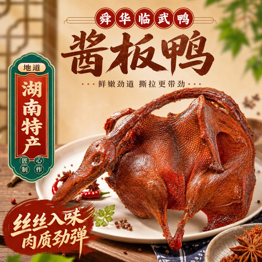 正宗湖南长沙特产手撕酱板鸭整只香辣美食零食小吃即食鸭肉小零食