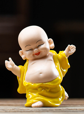 中式风弥勒佛办公室桌面家居装饰