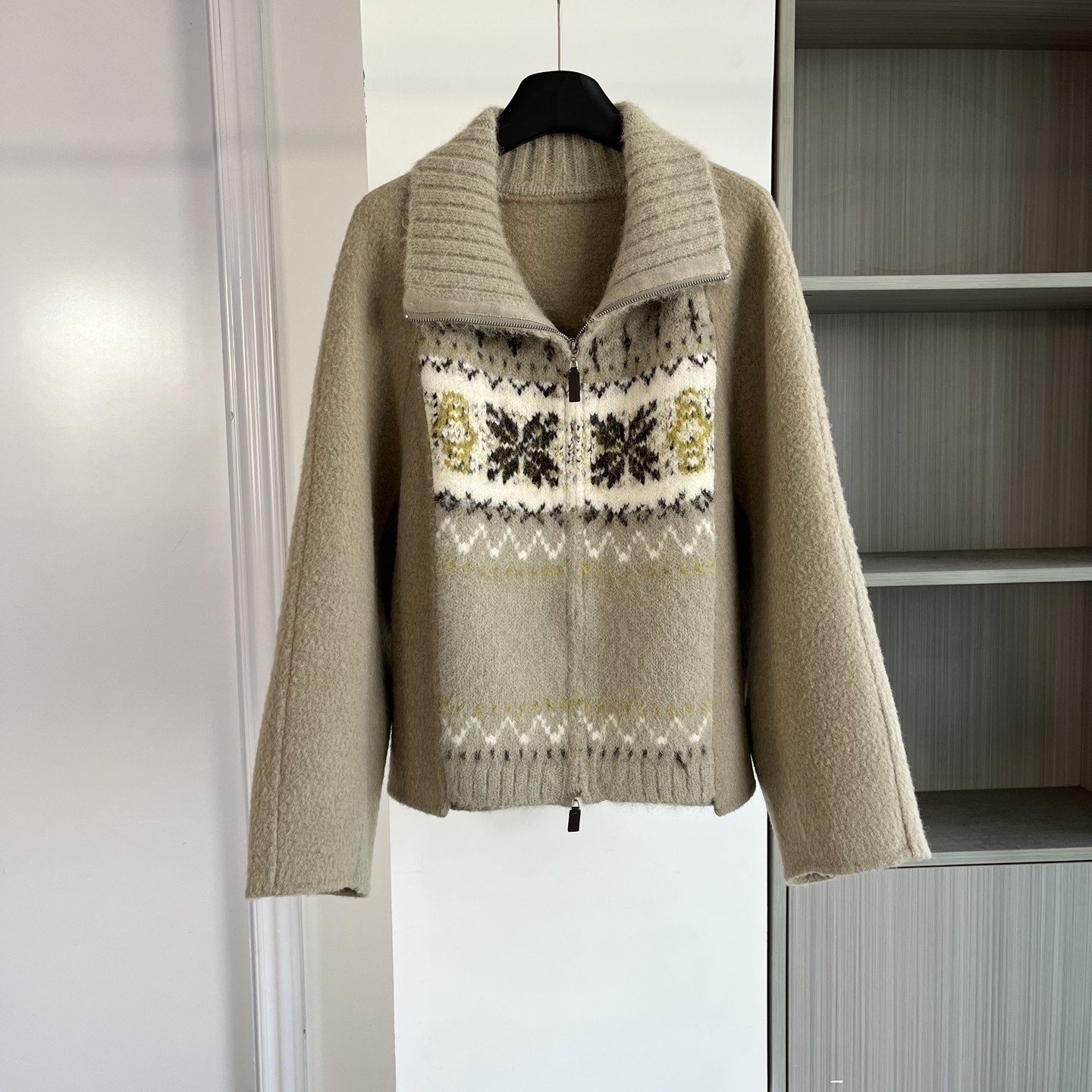 法式小众费尔岛针织开衫毛衣外套秋冬季高级感设计感绵羊毛衫上衣