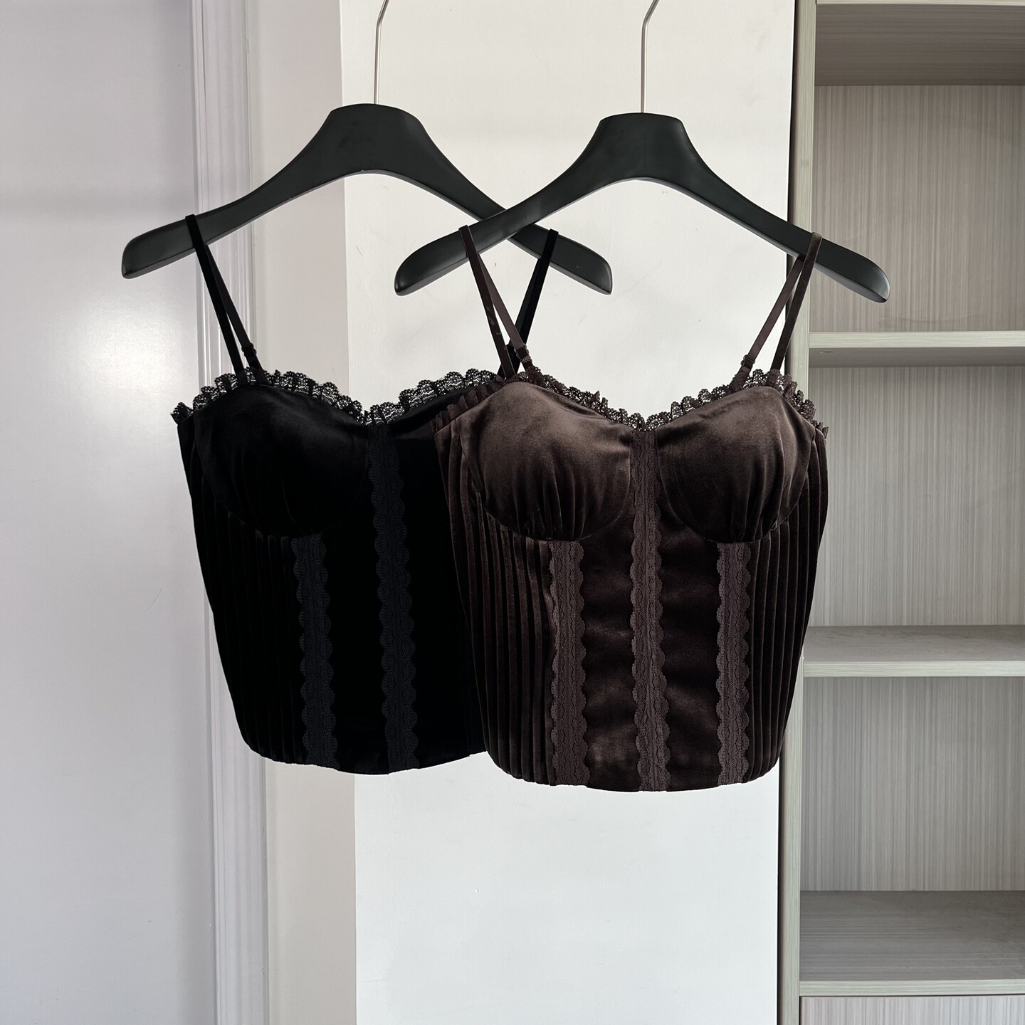 法式小众蕾丝拼接吊带背心上衣女