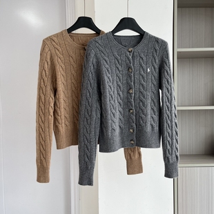 针织开衫 美式 百搭圆领长袖 2025新款 女宽松显瘦上衣 潮牌早秋女装