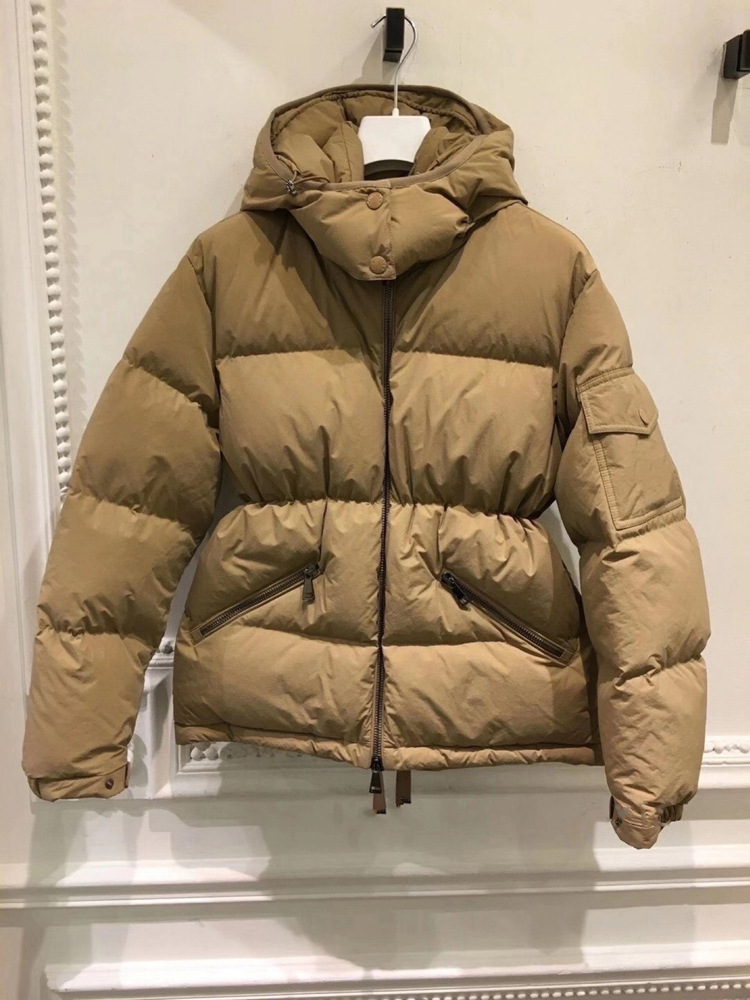 美式欧货2024秋冬季新款收腰加厚羽绒服卡其色百搭连帽面包服女潮