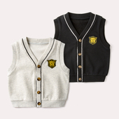 坎肩潮童装 儿童背心男宝宝马夹春秋外穿童装 秋装 马甲婴儿针织开衫