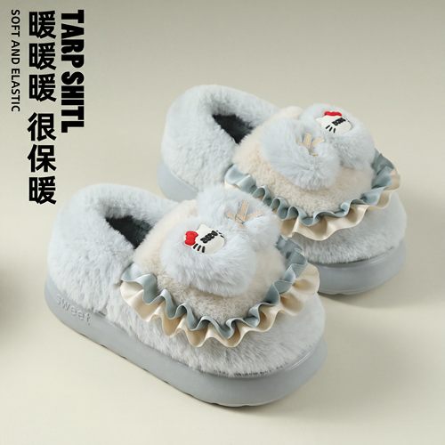 DSDS迪盛可爱蝴蝶结包跟保暖棉拖