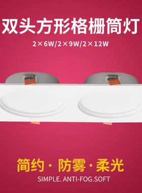 LED格栅筒灯15cm宽黑色网格子吊顶10cm葡萄架专用led灯11