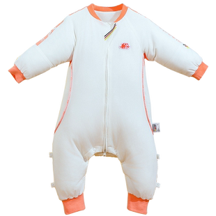 纽贝乐睡袋婴儿秋冬宝宝分腿连体衣天竹棉恒温防踢被神器儿童睡衣