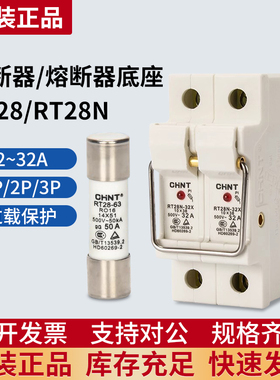 正泰熔断器熔芯 RT28-32熔断体6A16A32A插入式保险丝RO15家用63A