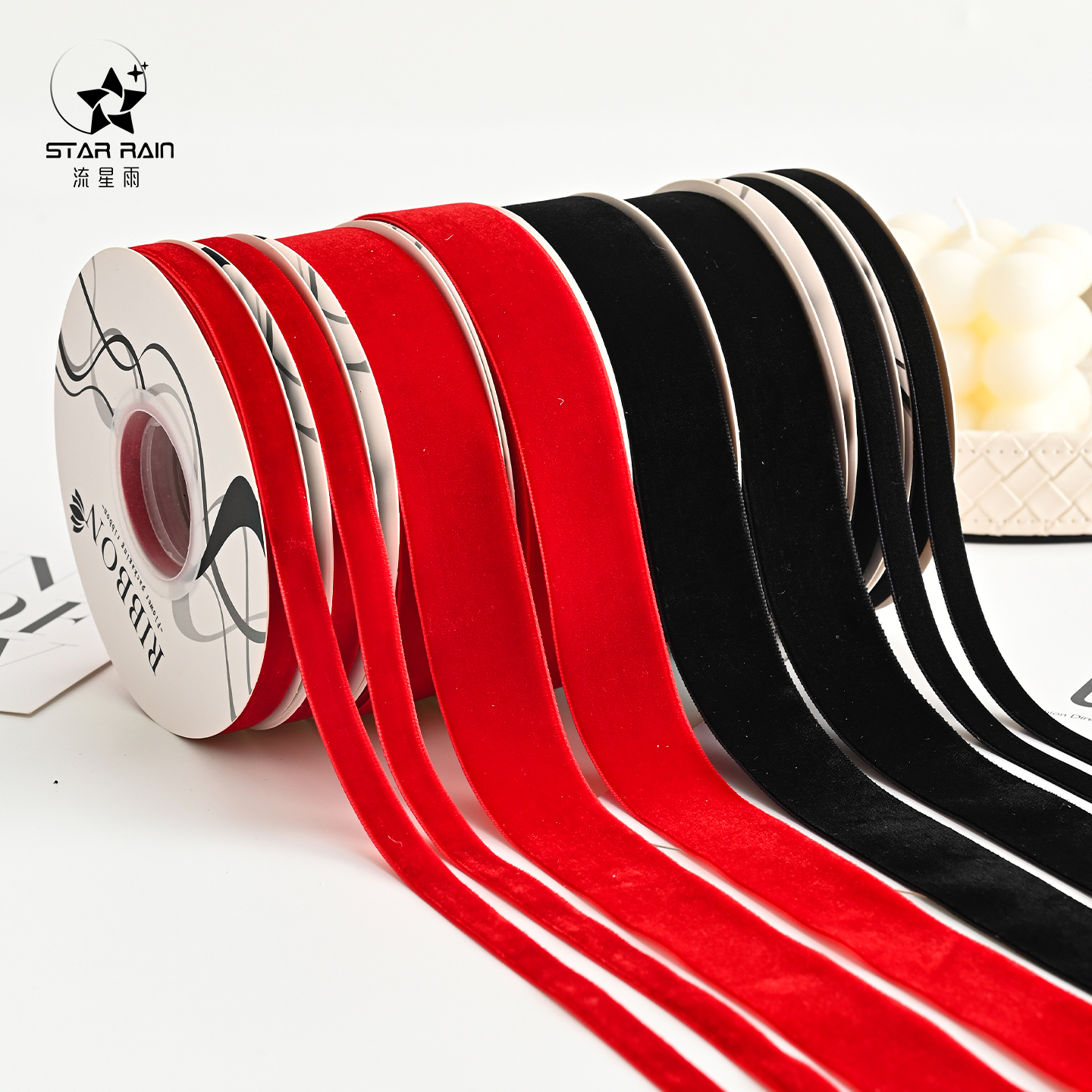 流星雨天鹅丝绒带鲜花包装丝带