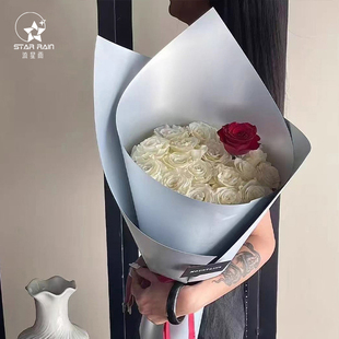 流星雨双面哑光银造型纸加厚防水硬卡纸鲜花花束包装花艺包花资材