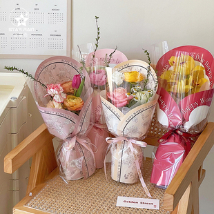 纸单支多支玫瑰郁金香小花束包花纸花艺 三八女神节至女神鲜花包装