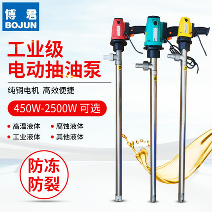 博君电动电动泵不锈钢抽液泵防腐蚀柴油加油泵220V大功率加油机