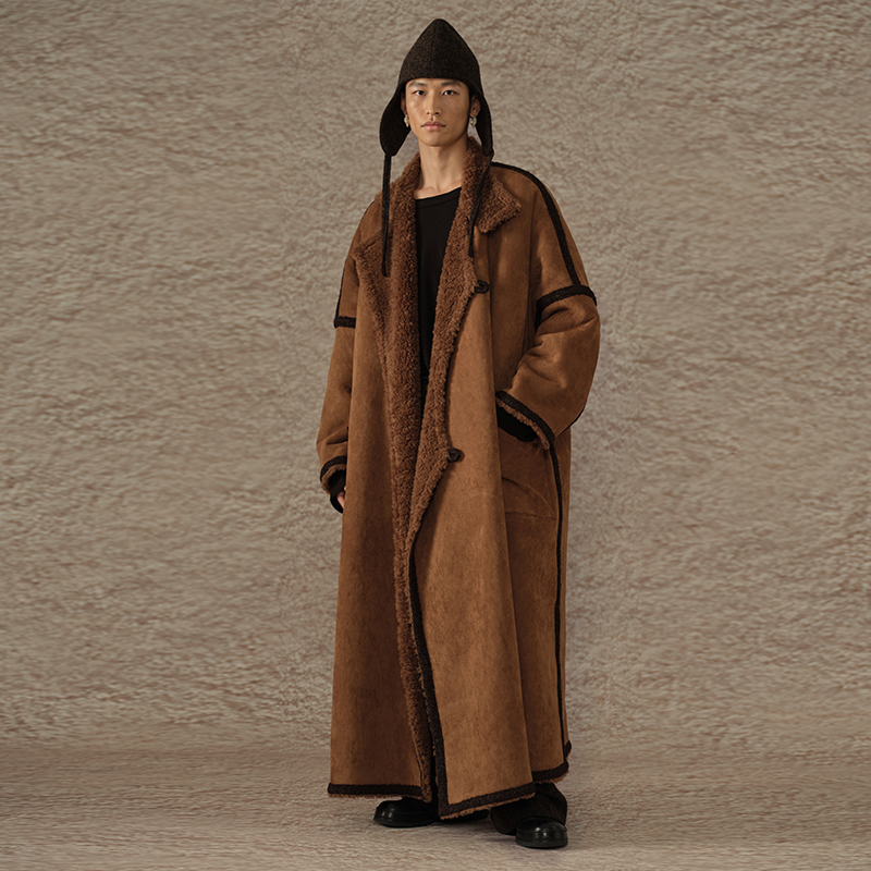 【MORIN KHUUR 牧仁】双面穿大廓形羊毛长款大衣