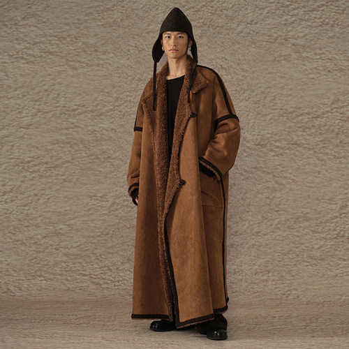 【MORIN KHUUR 牧仁】双面穿大廓形羊毛长款大衣