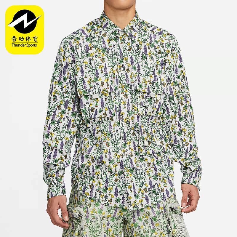 Nike/耐克正品夏季花卉满印透气男子运动翻领长袖T恤DN3942-072
