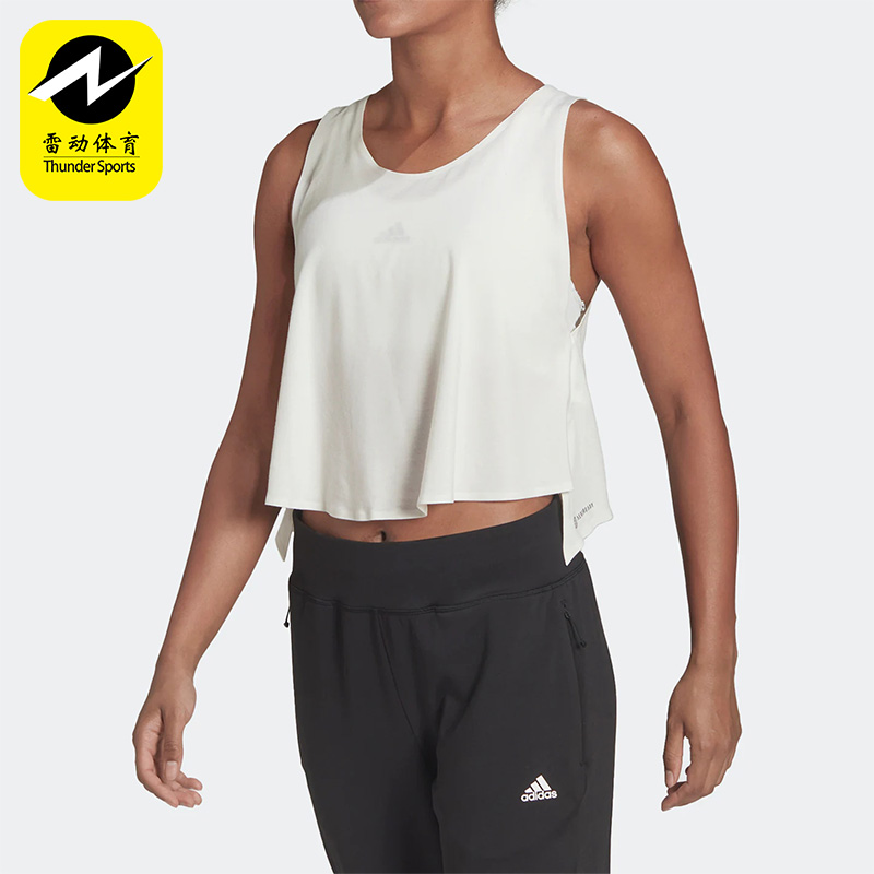 Adidas/阿迪达斯正品夏女子透气跑步圆领运动无袖背心 HE2050