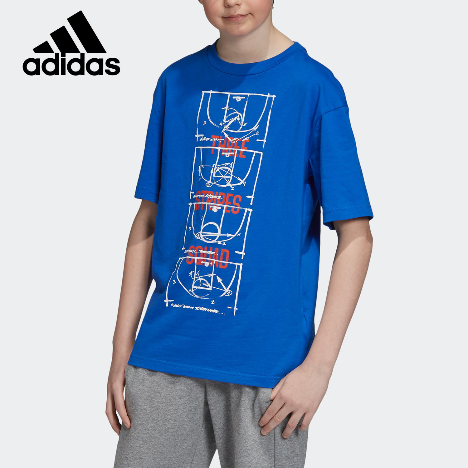 大童休闲风运动透气短袖T恤