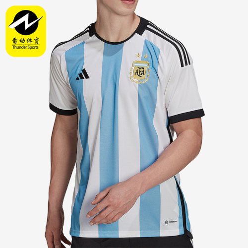 Adidas/阿迪达斯正品阿根廷队球迷版男子新款足球短袖球衣HF2158