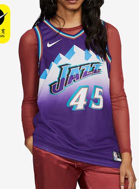 Nike/耐克正品米切尔爵士队45号男子运动篮球衣AV4517-504