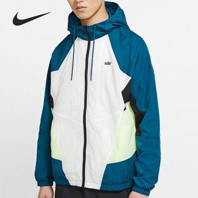 Nike/耐克正品男子梭织连帽运动长袖复古拼色休闲夹克外套 CJ4359