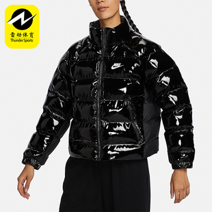 Nike/耐克冬季新款女子时尚漆皮朋克运动外套保暖棉服FQ3575