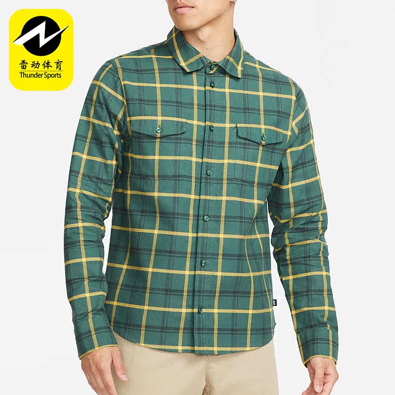 Nike/耐克正品新款男子时尚潮流运动休闲格子长袖衬衫DA4251-333