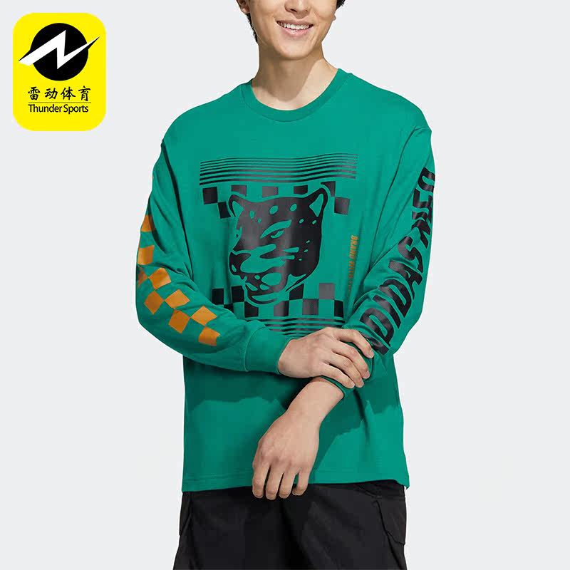 Adidas/阿迪达斯正品NEO新款男女同款运动休闲印花长袖T恤 HN4749