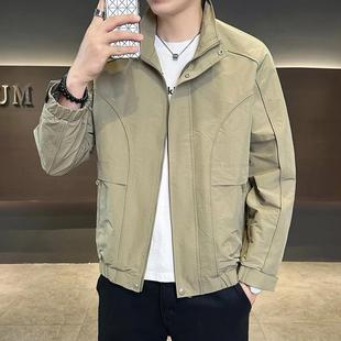 新织序衣舍秋季 潮牌痞帅上衣服百搭休闲立领夹克高级感外套 f男士