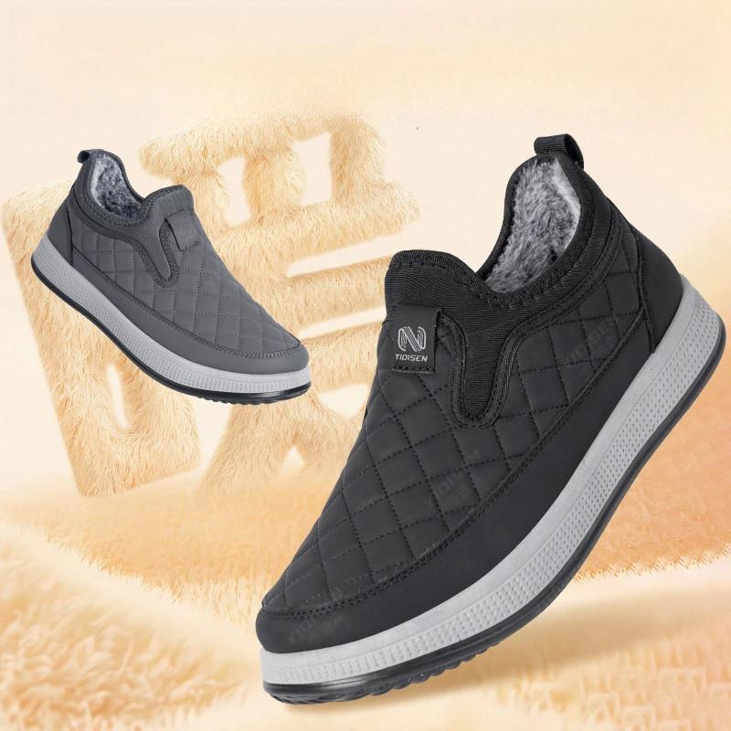 聚多金尊贵品质冬F新加绒加厚中老年爸爸鞋防滑一脚蹬棉鞋防寒雪