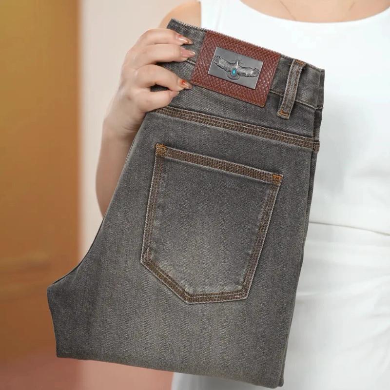 特琪轻奢服饰秋冬ln新款Q砂砾棕男DO士修身直c筒时尚百搭潮流弹力