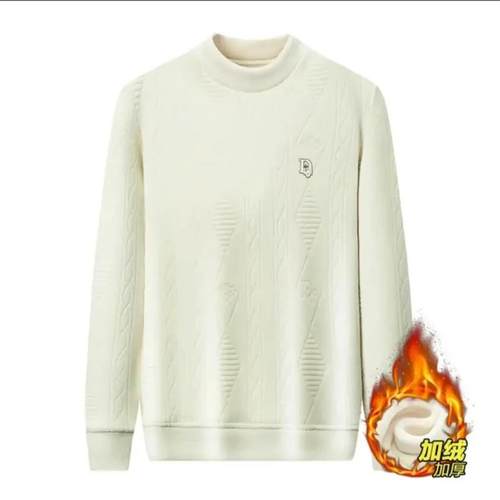 LuxeVibe奢逸轻奢保暖卫衣双面绒衣半高领冬季长袖时尚M圆领打底