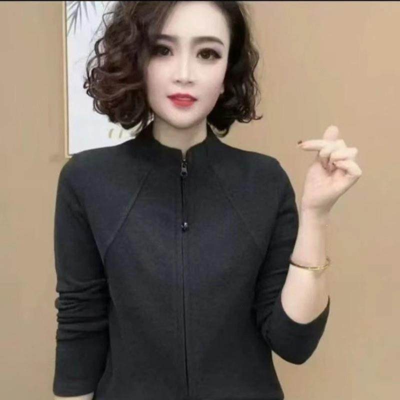 湘潭雨百货臻选阁入秋冬季新款时尚开衫V双面绒保暖打底衫内搭上