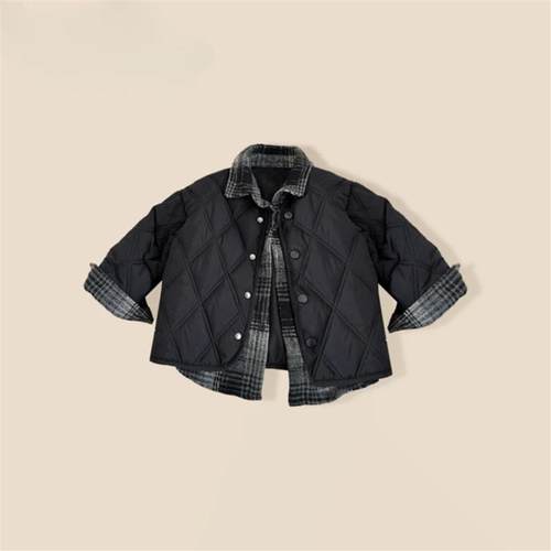 LuxeViUbe奢逸秋冬男童棉服儿童洋气假两件夹棉外套男孩帅气棉衣